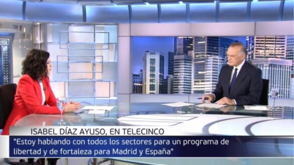 la presidenta de la comunidad de madrid isabel diaz ayuso entrevista por pedro piqueras en telecinco 4 800x450