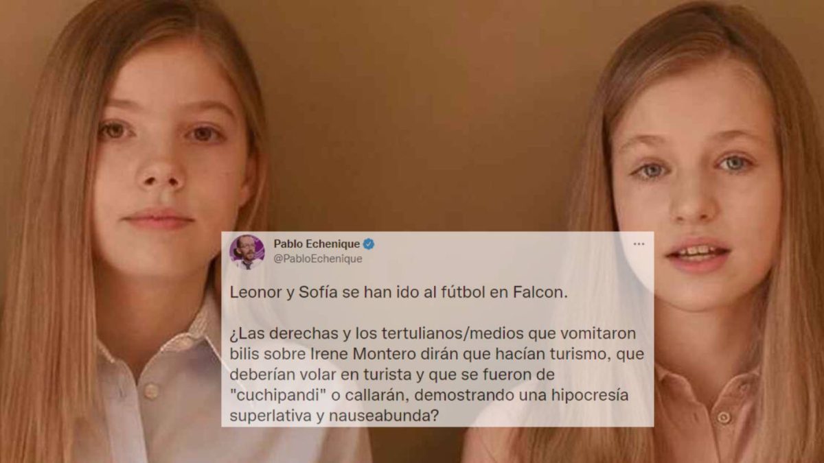 «Hipocresía superlativa y nauseabunda»: la pregunta de Echenique sobre el doble rasero sobre el uso del Falcon con Leonor y Sofía