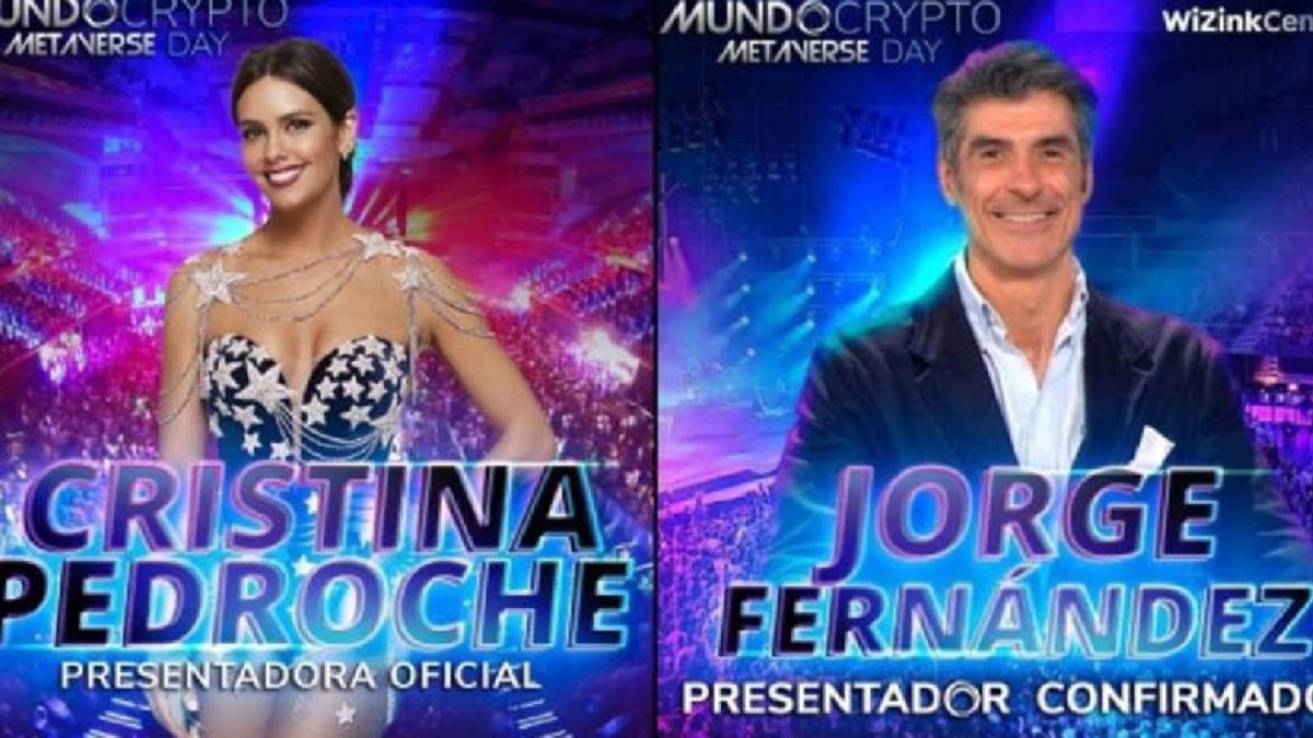 Empresa sin licencia y chiringuitos financieros impulsan un «macroevento» de criptomonedas que presenta Cristina Pedroche y Jorge Fernández