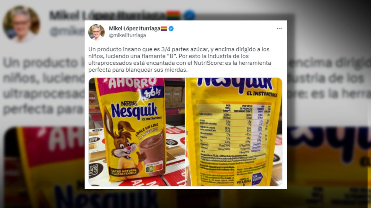 Iturriaga no se corta con el Nesquik: «NutriScore es la herramienta perfecta para blanquear sus mierdas»