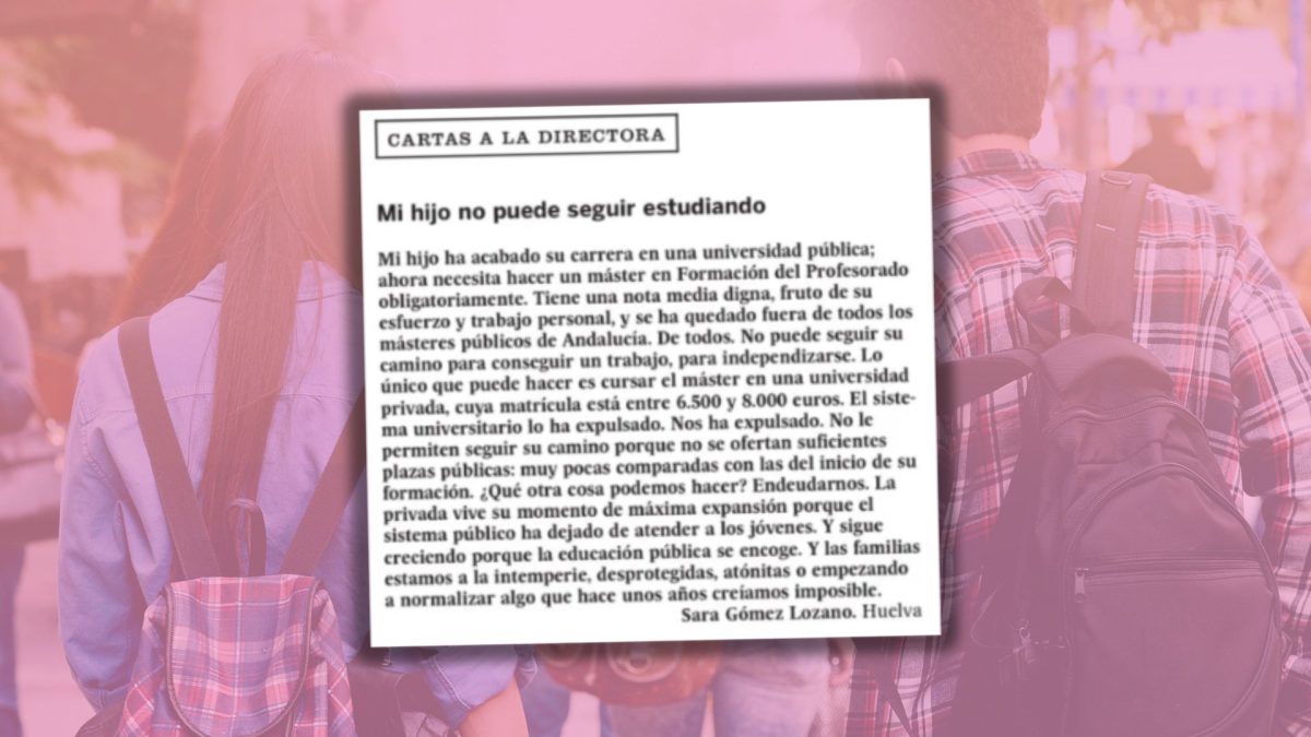 La viral y desesperada carta de una madre que denuncia la brecha en el acceso a la educación superior en España