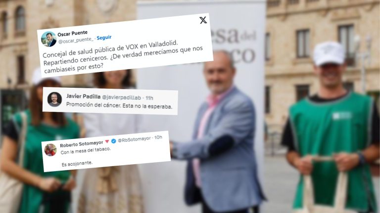 El circo llega a Valladolid: el concejal de Salud de Vox en Valladolid reparte 7.500 ceniceros junto con un lobby pro tabaco