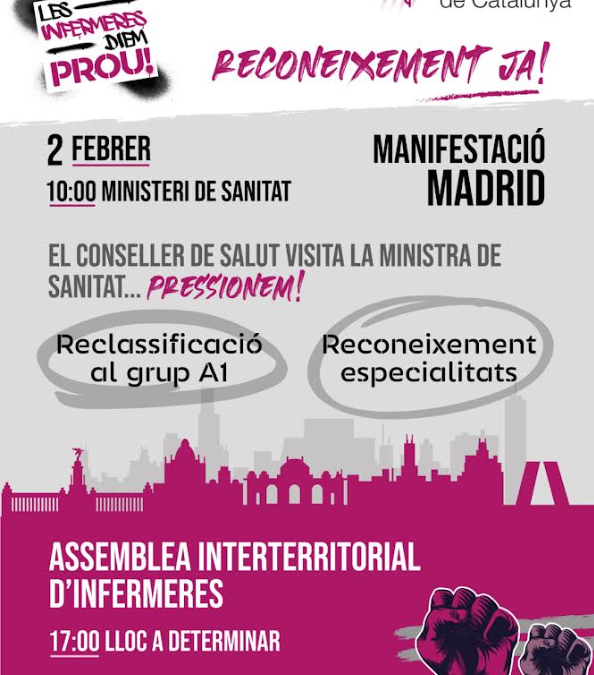 02/02, enfermeras en pie de guerra: protesta en Madrid por reconocimiento y dignidad profesional