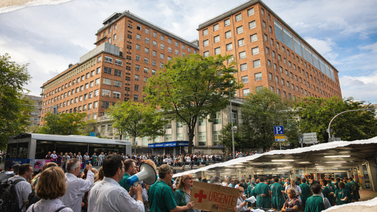 La sanidad que se vacía: urgencias colapsadas y una protesta que señala a Ayuso